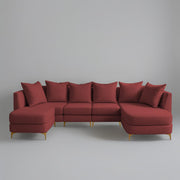 Zoe 8 Seater U Shape Sofa Set for Living Room (Black Grey Colour) Premium Fabric Sofa Set Living Room