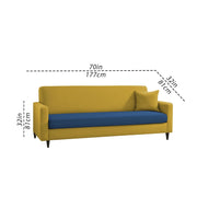 Premium Valkyrie 3 Seater Sofa Set 3 Seater Modern Sofa Set for Living Room (Blue Yellow Color Fabric)