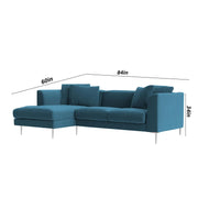 Vesco LHS 4 Seater L Shape Sofa Set for Living Room (Turquise) Premium Fabric Sofa