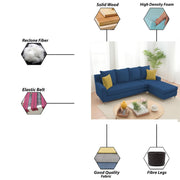 Jester 4 Seater Sofa Set with Center Table for Living Room (Blue Colour) Premium Fabric Sofa