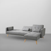 Convertible Futon RHS 4 Seater Sofa Cum Bed with Adjustable Backrest Sofa for Living Room (Blue Grey Colour) Premium Fabric Sofa