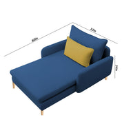 Vive 1 Seater Lounge Sofa for Living Room (Blue Colour) Premium Fabric Sofa