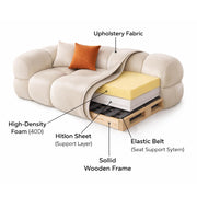 Vetras Modern Velvet Bubble Cloud Sofa, Tufted Design Upholstered 3+1+1 Seater Sofa Set for Living Room, (Black Colour) Premium Velvet Fabric Sofa