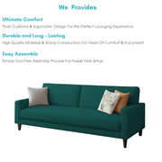 Kaven 3 Seater Sofa Set for Living Room (Pine Colour Fabric) Premium Fabric Sofa