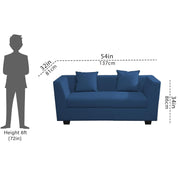 Casaliving Amida 2 Seater Sofa Set for Living Room (Blue Colour) Premium Fabric Sofa