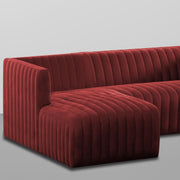 Rowan LHS 4 Seater L Shape Sofa Set for Living Room (Maroon Fabric) Premium Fabric Sofa
