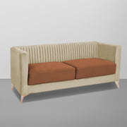 Ember 3 Seater Sofa Set for Living Room (Cream Brown Colour) Premium Fabric Sofa