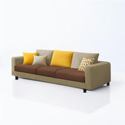 Minta 3 Seater Sofa Set for Living Room (Cream Brown Colour Fabric) Premium Fabric Sofa