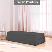 Marcus 3 Seater Sofa Cum Bed with 3 Cushions for Living Room (Black Fabric) Premium Fabric Sofa Set 6.5 X 6.5 Feet