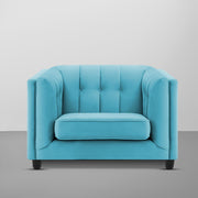 Sinclair 1 Seater Sofa Set for Living Room (Blue Colour) Premium Fabric Sofa