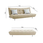 Drantly 3 Seater Sofa Cum Bed for Living Room (Cream Fabric Color) Premium Suede Velvet Fabric Sofa Cum Bed for Living Room