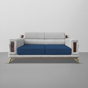 Falconar 3 Seater Sofa Set for Living Room (Blue Grey Fabric) Premium Fabric Sofa