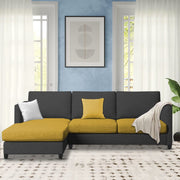 Hanery 4 Seater L Shape Sofa Set for Living Room | Colour - Yellow Black