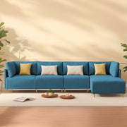 Salina LHS 6 Seater L Shape Sofa Set for Living Room (Black) Premium Fabric Sofa