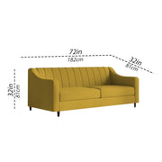 Mobius 3 Seater Sofa Set for Living Room (Yellow Colour Sofa) Premium Fabric Sofa for Living Room