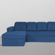 Elvi LHS 6 Seater L Shape Sofa Set for Living Room (Blue Fabric) Premium Fabric Sofa