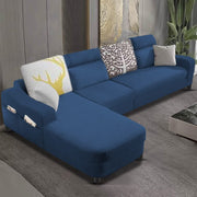 Amanda LHS 6 Seater L Shape,Sofa Set for Living Room (Blue Fabric)
