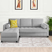 Sthone LHS 6 Seater L Shape Sofa Set for Living Room (Grey Fabric)