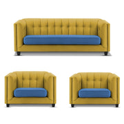 Casaliving Sinclair 3+1+1 Seater Sofa Set for Living Room (Blue Black Colour) Premium Fabric Sofa