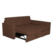 Megan RHS 4 Seater L Shaped Sofa Cum Bed for Living Room (Brown Fabric) Premium Fabric Sofa