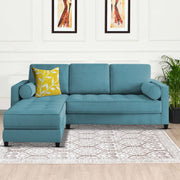 Sthone LHS 6 Seater L Shape Sofa Set for Living Room (Turquise Fabric)