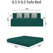 Marcus 3 Seater Sofa Cum Bed with 3 Cushions for Living Room (Black Fabric) Premium Fabric Sofa Set 6.5 X 6.5 Feet
