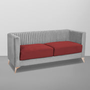 Ember 3 Seater Sofa Set for Living Room (Maroon Grey Colour) Premium Fabric Sofa