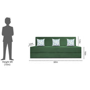 Mapron 1 Seater Sofa Cum Bed with 1 Cushions for Living Room (Black Fabric) Premium Fabric Sofa 2.5x6 Feet