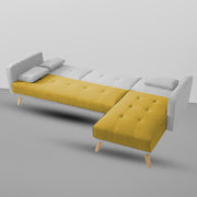 Convertible Futon RHS 4 Seater Sofa Cum Bed with Adjustable Backrest Sofa for Living Room (Blue Grey Colour) Premium Fabric Sofa