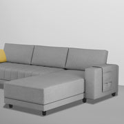 Linus RHS 4 Seater L Shape Sofa Set for Living Room (Dark Grey Fabric) Premium Fabric Sofa