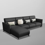 Casaliving Skynet LHS 6 Seater L Shape Sofa Set for Living Room (Black Colour) Premium Fabric Sofa Set