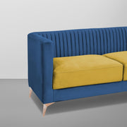 Ember 3 Seater Sofa Set for Living Room (Blue Yellow Colour) Premium Fabric Sofa