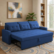 Treshta 3 Seater Pull-Out Premium Fabric Sofa Cum Bed Sofa Set for Living Room (Black Fabric Color) Premium Fabric Sofa Set for Living Room Sofa Cum Bed