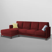 Swaloni LHS 6 Seater L Shape Sofa Set for Living Room (Maroon) Premium Fabric Sofa