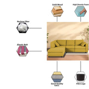 Dorian LHS 4 Seater L Shape Sofa Set for Living Room (Yellow Fabric) Premium Fabric Sofa