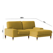 Latieo RHS 2 Seater Lounger L Shape Sofa Set for Living Room (Yellow) Premium Fabric Sofa