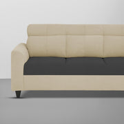 Marco 3 Seater Sofa Set for Living Room (Cream Black Colour) Premium Fabric Sofa