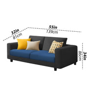Minta 2 Seater Sofa Set for Living Room (Black - Colour Fabric) Premium Fabric Sofa Set for Living Room