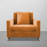 Garcia 1 Seater Sofa Set for Living Room (Orange - Colour) Premium Fabric Sofa Set