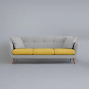 Letty 3 Seater Sofa Set for Living Room (Yellow Grey Colour) Premium Fabric Sofa