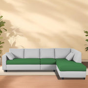 Dorian RHS 6 Seater L Shape Sofa Set for Living Room (Green Grey Fabric) Premium Fabric Sofa