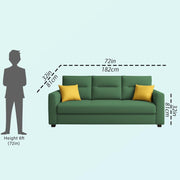 Evona 3 Seater Sofa Set for Living Room (Green Colour Fabric) Premium Fabric Sofa