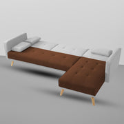 Convertible Futon RHS 4 Seater Sofa Cum Bed with Adjustable Backrest Sofa for Living Room (Blue Grey Colour) Premium Fabric Sofa
