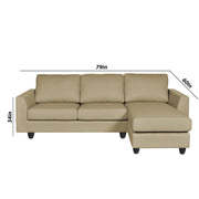 Danver RHS 4 Seater L Shape Sofa Set for Living Room (Cream Fabric) Premium Fabric Sofa