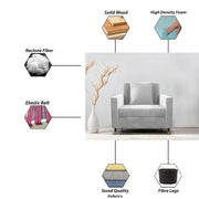 Garcia 1 Seater Sofa Set for Living Room (Black Colour) Premium Fabric Sofa