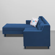 Lifestyle 4 Seater LHS L Shape Sofa Set for Living Room - (Blue Fabric) Premium Fabric Sofa Set