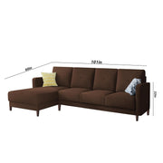 Swaloni LHS 6 Seater L Shape Sofa Set for Living Room (Brown) Premium Fabric Sofa