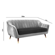 Casaliving Anyse 2 Seater Sofa Set for Living Room (Grey Colour Fabric) Premium Fabric Sofa