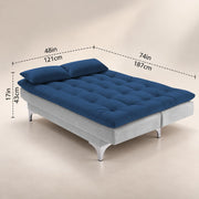 Casaliving Danny Sofa Cum Bed for Living Room Premium Fabric Sofa New 3 Seater Sofa Cum Bed Velvet Fabric with 2 Cushions and Suitable for All Indoor (Black Grey)