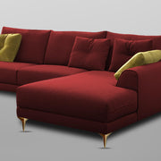 Viva RHS 6 Seater L Shape Sofa Set for Living Room (Maroon) Premium Fabric Sofa
